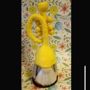 Trumpet gnome Amigurumi doll